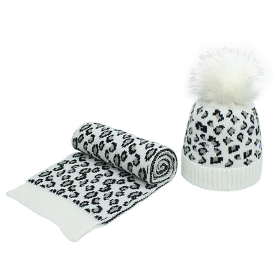 Conjunto de Gorro y Bufanda Estampado Leopardo para Otoño e Invierno - Image 21
