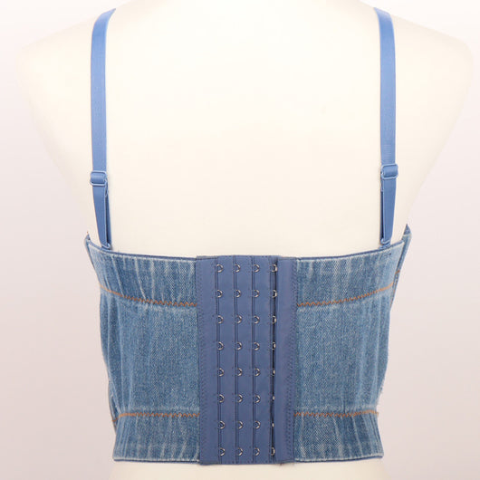 Chaleco Denim Corto Multicolor con Envolvente de Pecho - Image 5