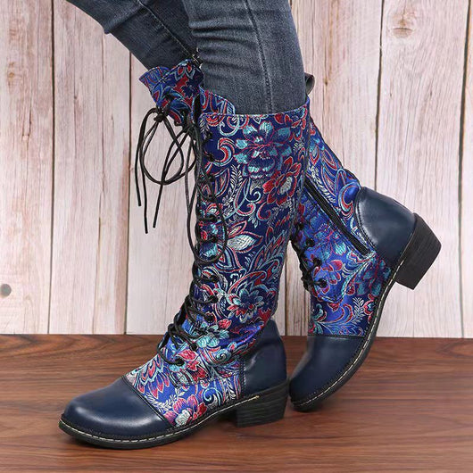 Botas Vintage de Tacón Medio y Caña Alta con Cierre Lateral - Image 7