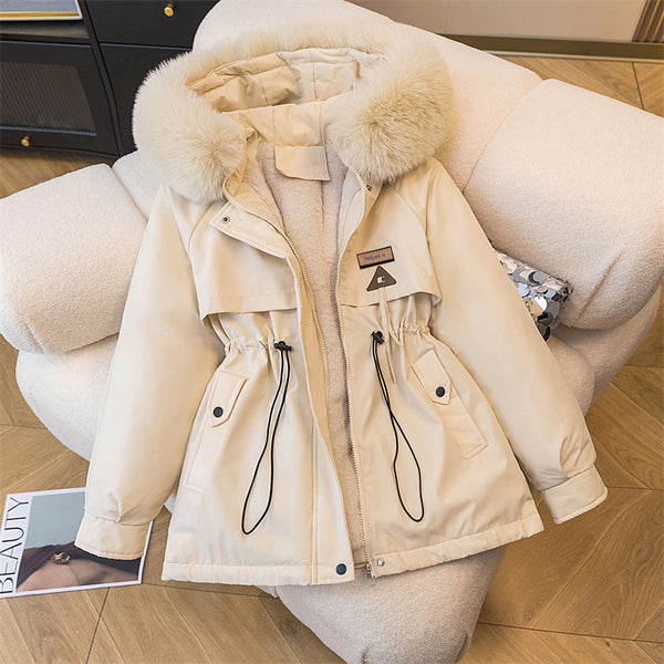 Abrigo Acolchado de Terciopelo Suelto Estilo Coreano para Mujer