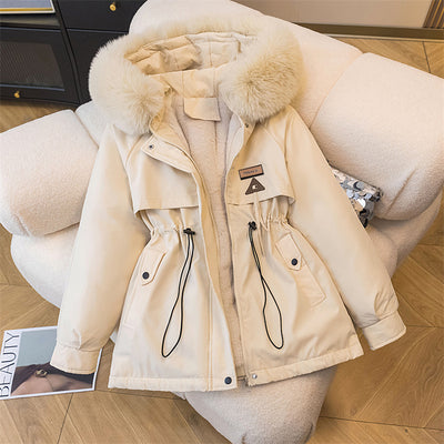 Abrigo Acolchado de Terciopelo Suelto Estilo Coreano para Mujer