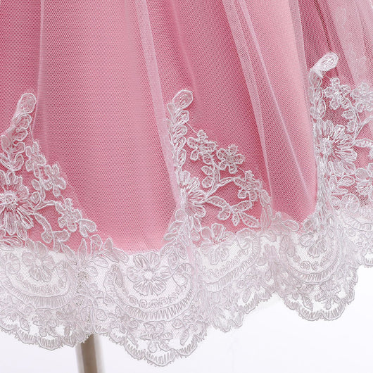 Vestido de Princesa para Primer Año con Moño y Encaje - Image 14