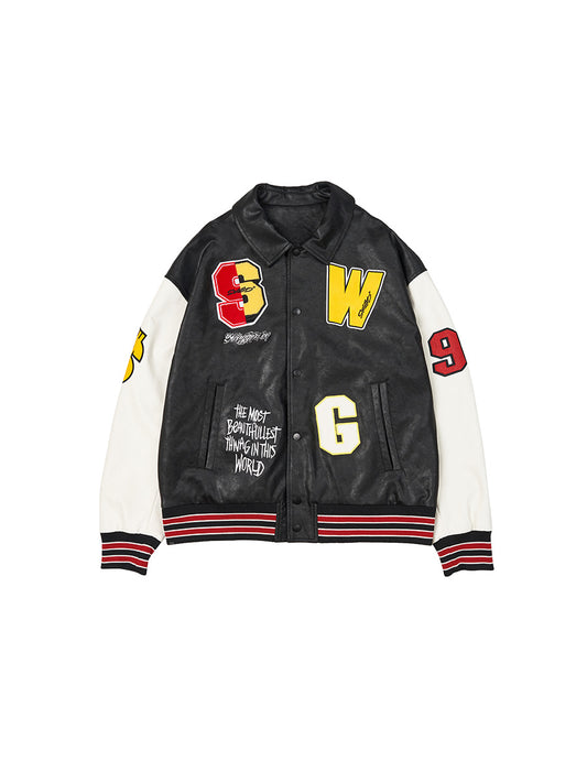 Chaqueta de Cuero para Hombre con Parches de Estilo - Image 2