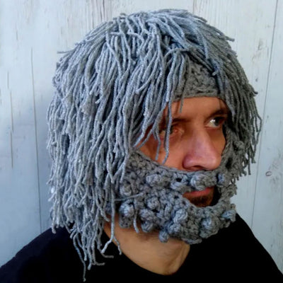 Gorro Tejido Divertido con Barba y Peluca Integrada - Image 8