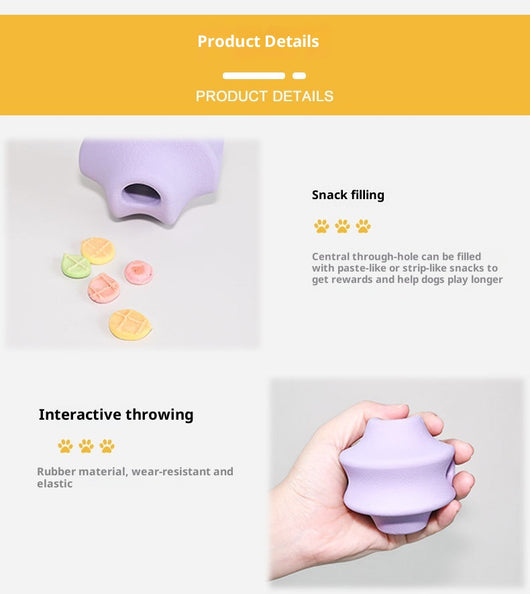 Pink star-shaped natural rubber pet food dispensing toy for engaging pets during feeding. - Image 12