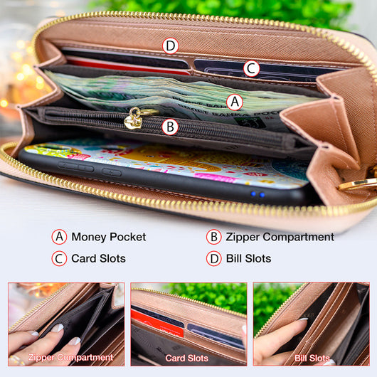 Cartera Larga de Lujo con Múltiples Compartimentos para Tarjetas - Image 4