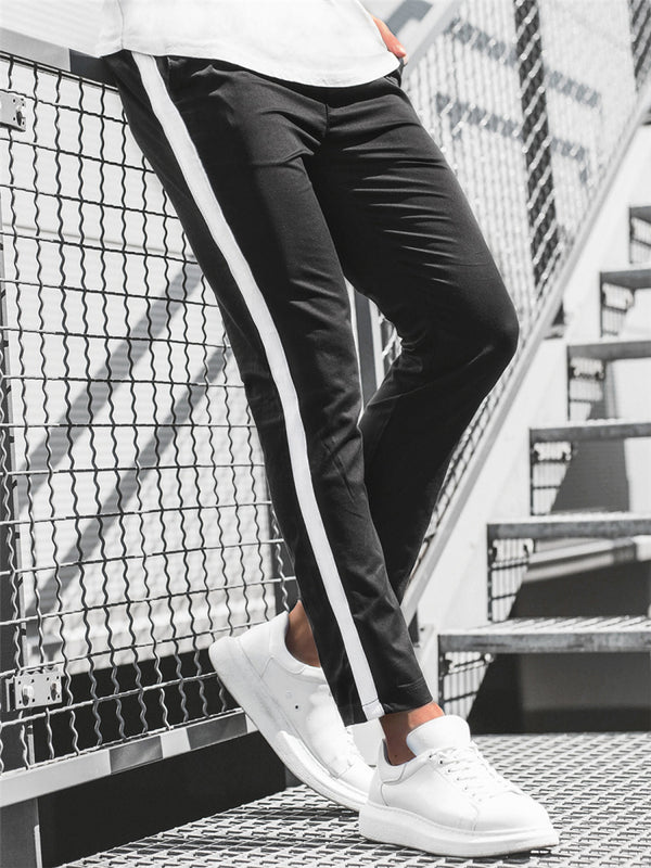Pantalones Slim Ajustados con Rayas Horizontales para Hombre