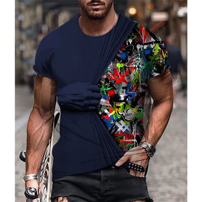 Camiseta Oversize Manga Corta con Impresión 3D para Hombre - Image 10
