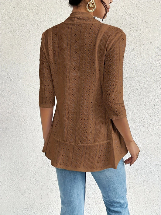 Cardigan Hueco Elegante para Mujer - Diseño Moderno Cruzado - Image 20