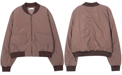 Chaqueta Beisbolera Retro Americana Café para Mujer - Image 10