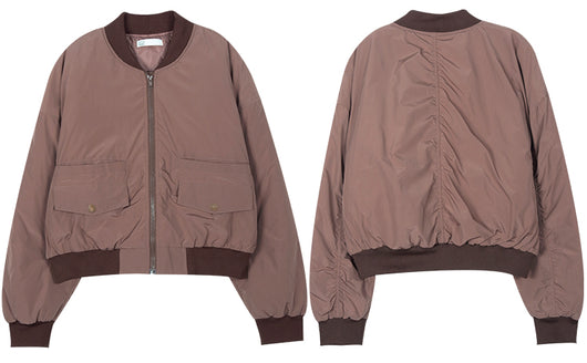 Chaqueta Beisbolera Retro Americana Café para Mujer - Image 10