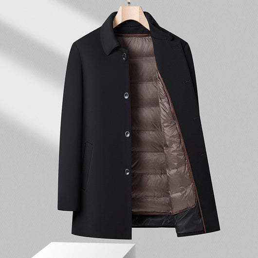 Abrigo de Plumón Desmontable para Hombre - Largo Medio - Image 6