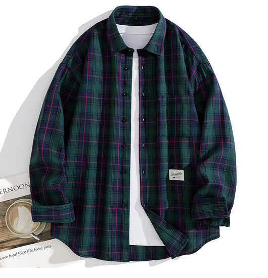 Camisa Casual de Cuadros Oversize para Hombre - Image 11
