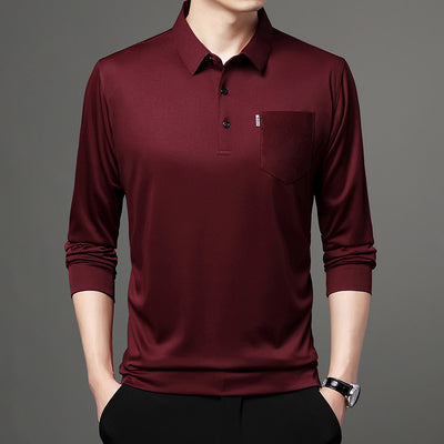 Camisa de Manga Larga con Bolsillo Solapa para Hombre - Image 9