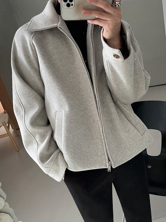 Chaqueta Corta de Lana para Hombre - Estilo Casual Elegante - Image 12