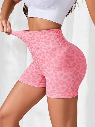 Shorts Yoga Cintura Alta Estampado Leopardo para Fitness - Image 26