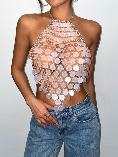 Top Brillante de Malla con Strass y Lentejuelas - Image 11