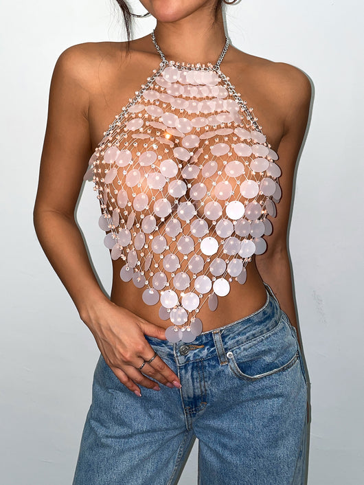Top Brillante de Malla con Strass y Lentejuelas - Image 11