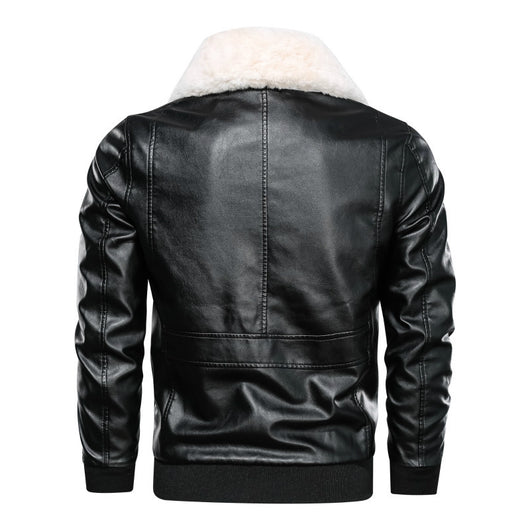 Chaqueta de Cuero PU Lavado para Motociclista - Diseño Clásico con Bolsillos Grandes - Image 12