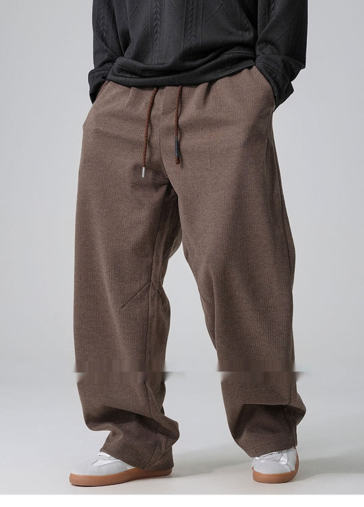 Pantalones Casuales Holgados con Cordón Ajustable y Forro Polar - Image 10