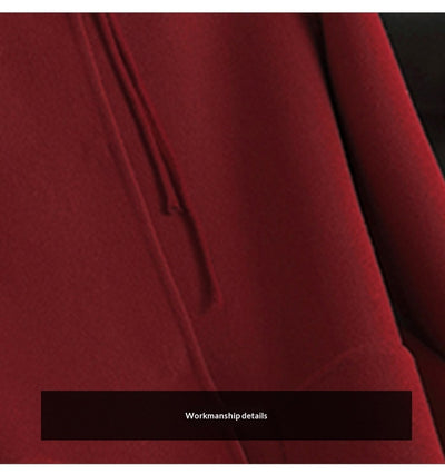 Abrigo de Lana Reversible Oversized Estilo Chino Rojo - Image 10