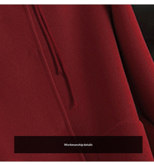 Abrigo de Lana Reversible Oversized Estilo Chino Rojo - Image 10