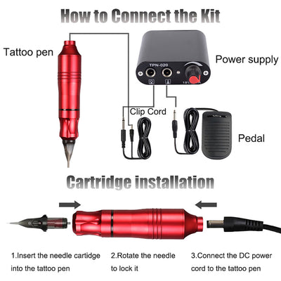 Kit Profesional de Máquina Tatuadora con Motor Rotativo y Pluma de Precisión - Image 9