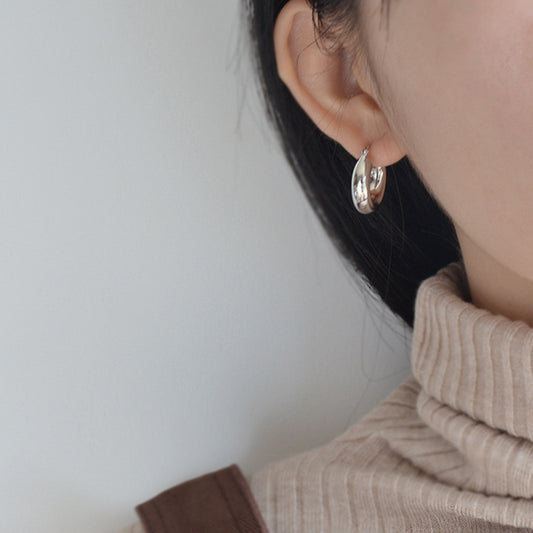Aretes de Plata Esterlina Oversized Diseño Moderno