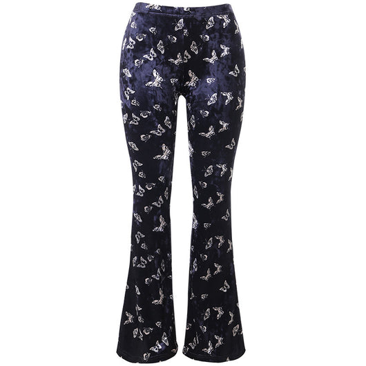 Pantalón Retro Cintura Alta con Estampado de Mariposas Europeo y Americano - Image 11