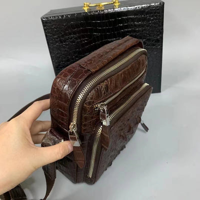 Bolsa Crossbody de Cuero de Cocodrilo para Hombre - Diseño Versátil - Image 9