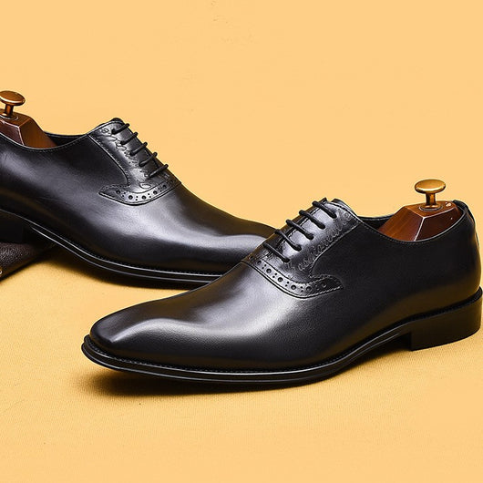 Zapatos Oxford Puntiagudos de Cuero Importado con Acabado Artesanal - Image 5