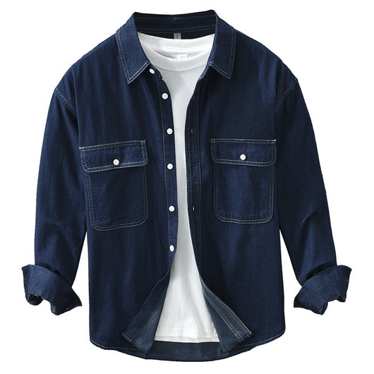 Blusa Denim Artística de Manga Larga Suelta y Casual - Image 5