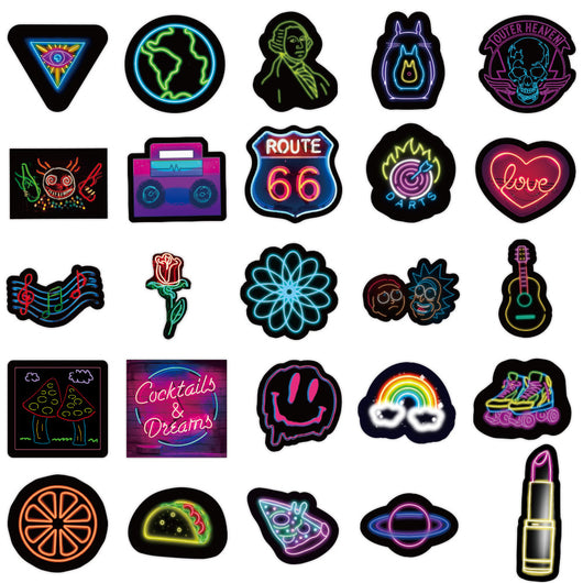 Pack 50 Stickers Neón Graffiti Impermeables para Decoración - Image 8