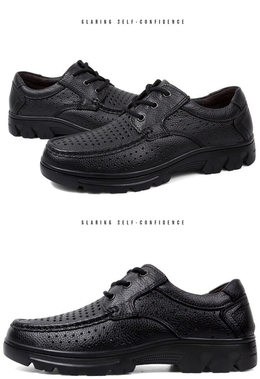 Botas de Trabajo Casual de Cuero Genuino - Zapatos Bajos con Cordones - Image 18