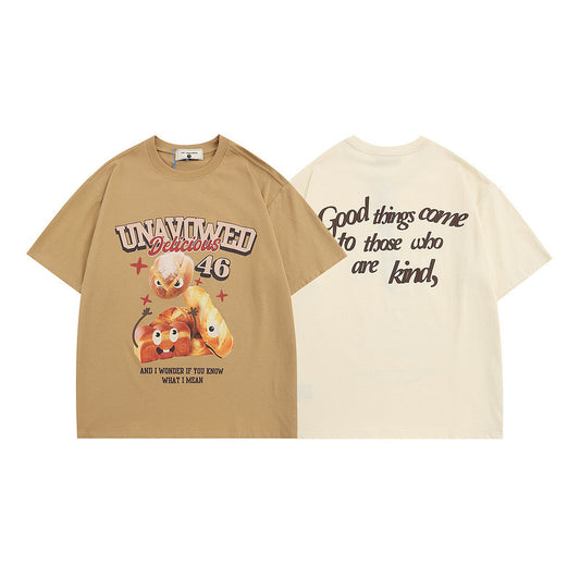 Camiseta Vintage con Estampado de Letras para Hombre y Mujer