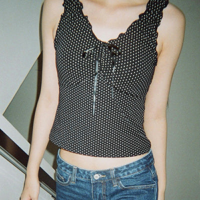 Blusa Sin Mangas Tejida con Estampado de Lunares - Image 23