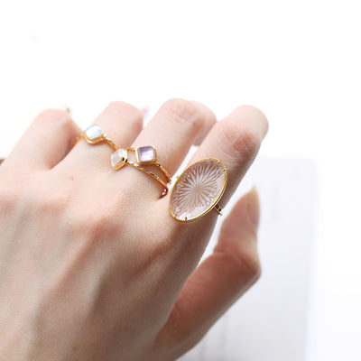 Anillo Floral Flotante de Cristal Hielo - Colección Verano Vintage - Image 7