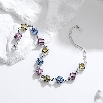 Pulsera de Cristal Zircón Multicolor - Rosa, Cielo y Azul - Image 2