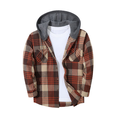 Chaqueta Hoodie Cuadriculada Moderna para Hombre - Image 4