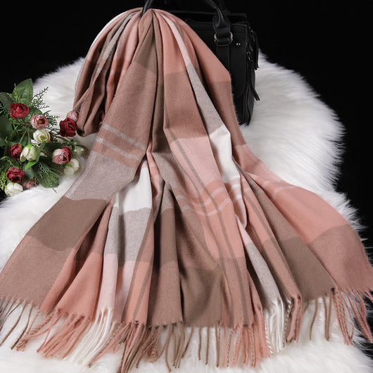 Bufanda de Cachemira Cuadros Británica Doble Faz para Mujer 200x70cm - Image 54