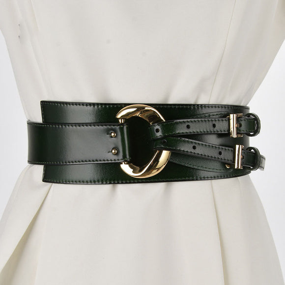 Conjunto Elegante de Suéter con Cinturón Decorativo de Cuero Irregular para Mujer