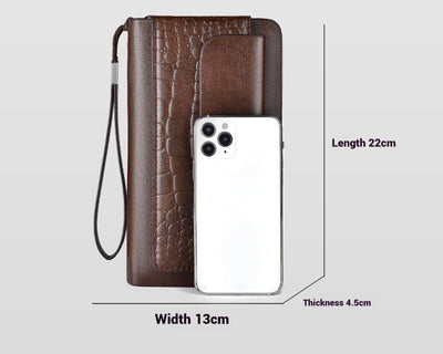 Cartera Retro para Hombre con Doble Cierre y Múltiples Compartimentos - Image 6