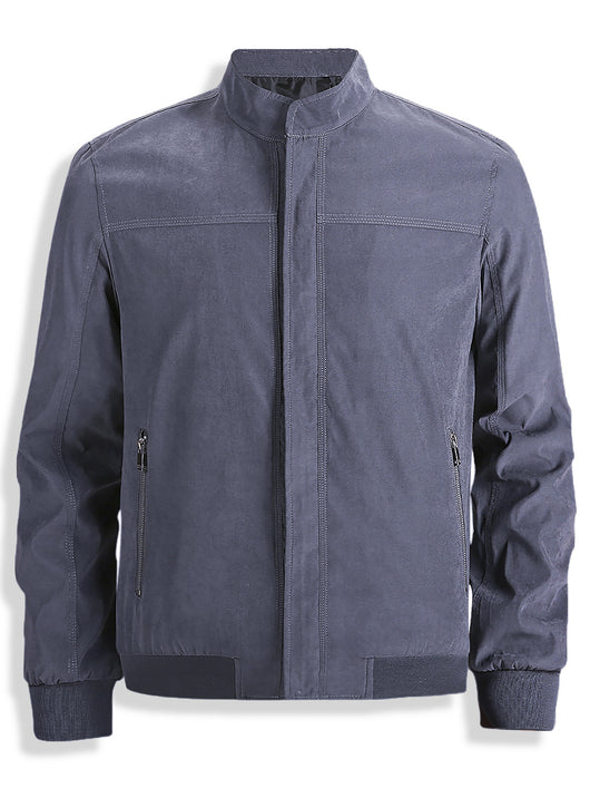 Chaqueta Coreana Hombre Cuello Alto Cierre de Cremallera Color Sólido - Image 8