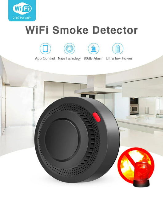 Detector de Humo Inteligente WiFi con Sensor Graffiti - Alarma Conectada Black - Image 11