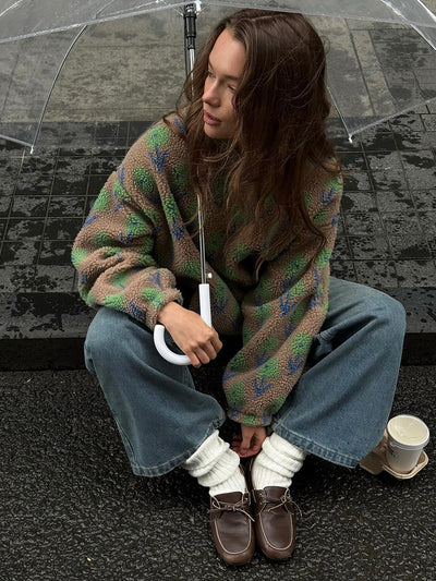 Sudadera con Capucha y Cierre Medio de Felpa Jacquard - Image 22