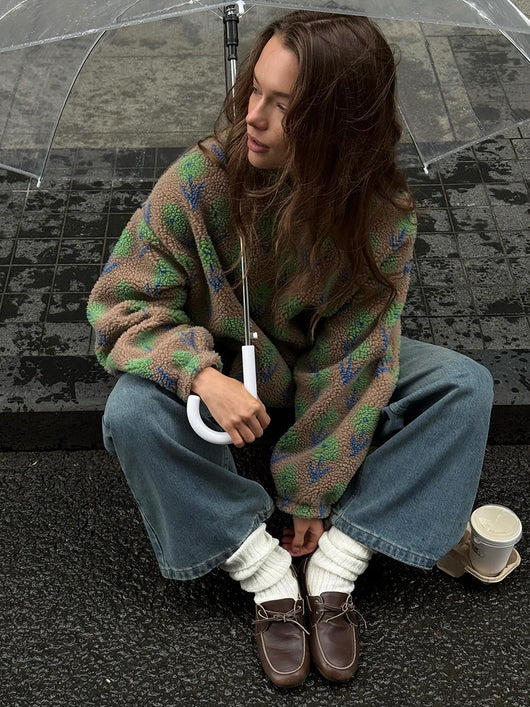 Sudadera con Capucha y Cierre Medio de Felpa Jacquard - Image 22