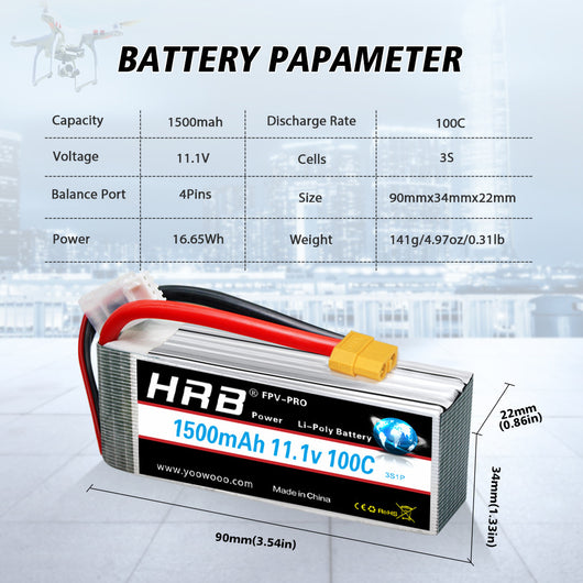 Batería Lithium HRB 5200mAh para Drones TEC5 - Alta Capacidad - Image 3