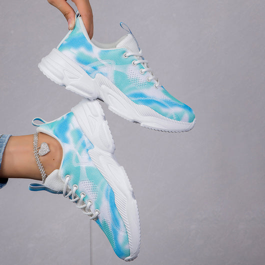 Tenis Casuales Floreados Talla Grande con Cordones - Image 3