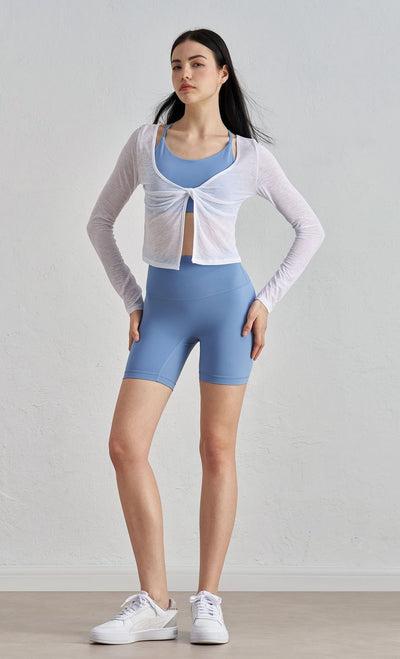 Playera Yoga Mujer Diseño Capas Retorcidas Manga Larga Textura Suave - Image 20