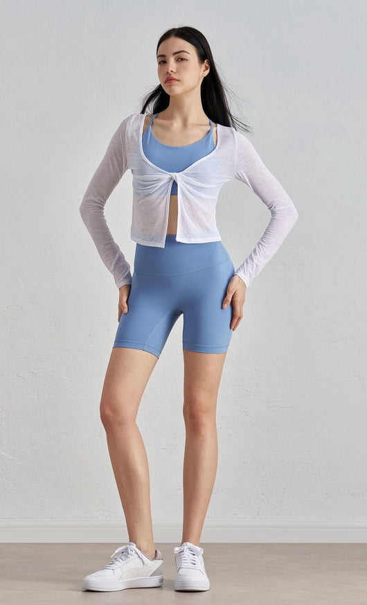Playera Yoga Mujer Diseño Capas Retorcidas Manga Larga Textura Suave - Image 20